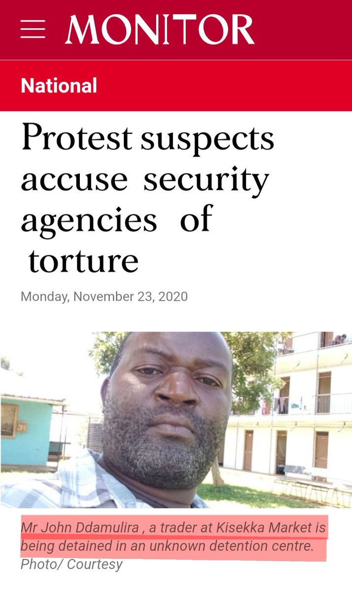 JoelSsenyonyi's tweet photo. On 23rd Nov 2020, Patrick Onyango the Police Spokesperson-Kla Metropolitan said at a press conference that John Ddamulira was arrested from his shop at Kiseka market on 21st Nov, and that he was not willing to tell the media where Ddamulira and the others were detained.

John Ddamulira has been missing for now over 3 years, and the state pretends not to know his whereabouts. We shall not tire in demanding that the state produces these missing people.
#BringBackOurPeople