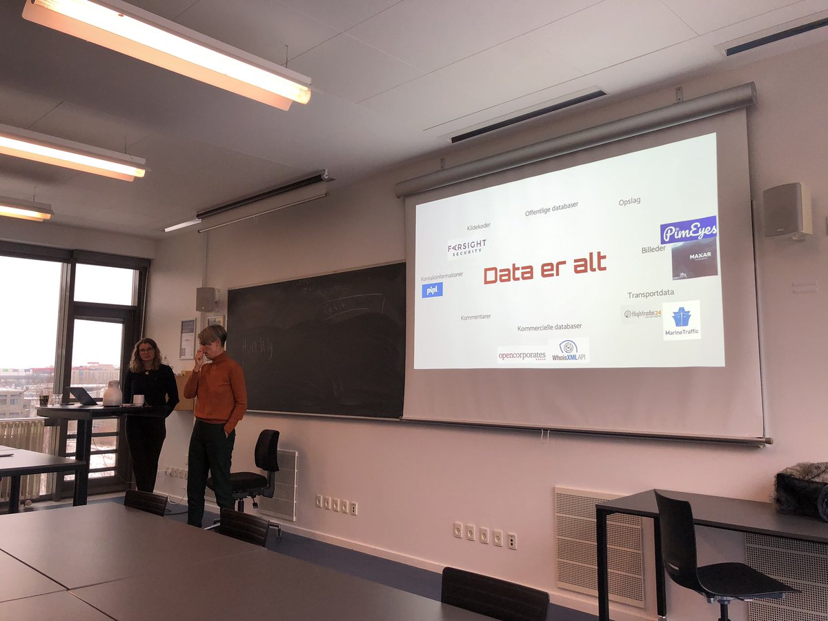 JannieHart's tweet photo. Todays teaching: research with #OSINT to Journo students from @roskildeuni with former master students as guest teachers @KatrineFriis and @AidaKokanovic #cleverstudents #data #research https://t.co/2WON5BWl3e