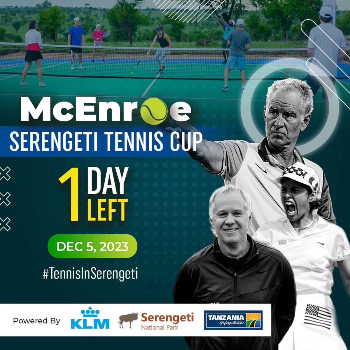 1 day left #TennisInSerengeti