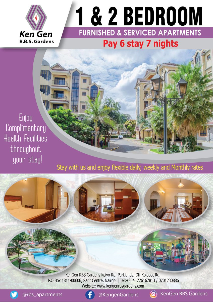 Early bird offer! Book your stay today and enjoy amazing discounts up to 20% on monthly stays.
For more Information:0701230886
#earlybird,#watsApp,#airbnb,#furnishedapartmentsfrorent, #servicedapartments
Located in Parklands along Keiyo Rd off Kolobot Rd near KU School of Law.