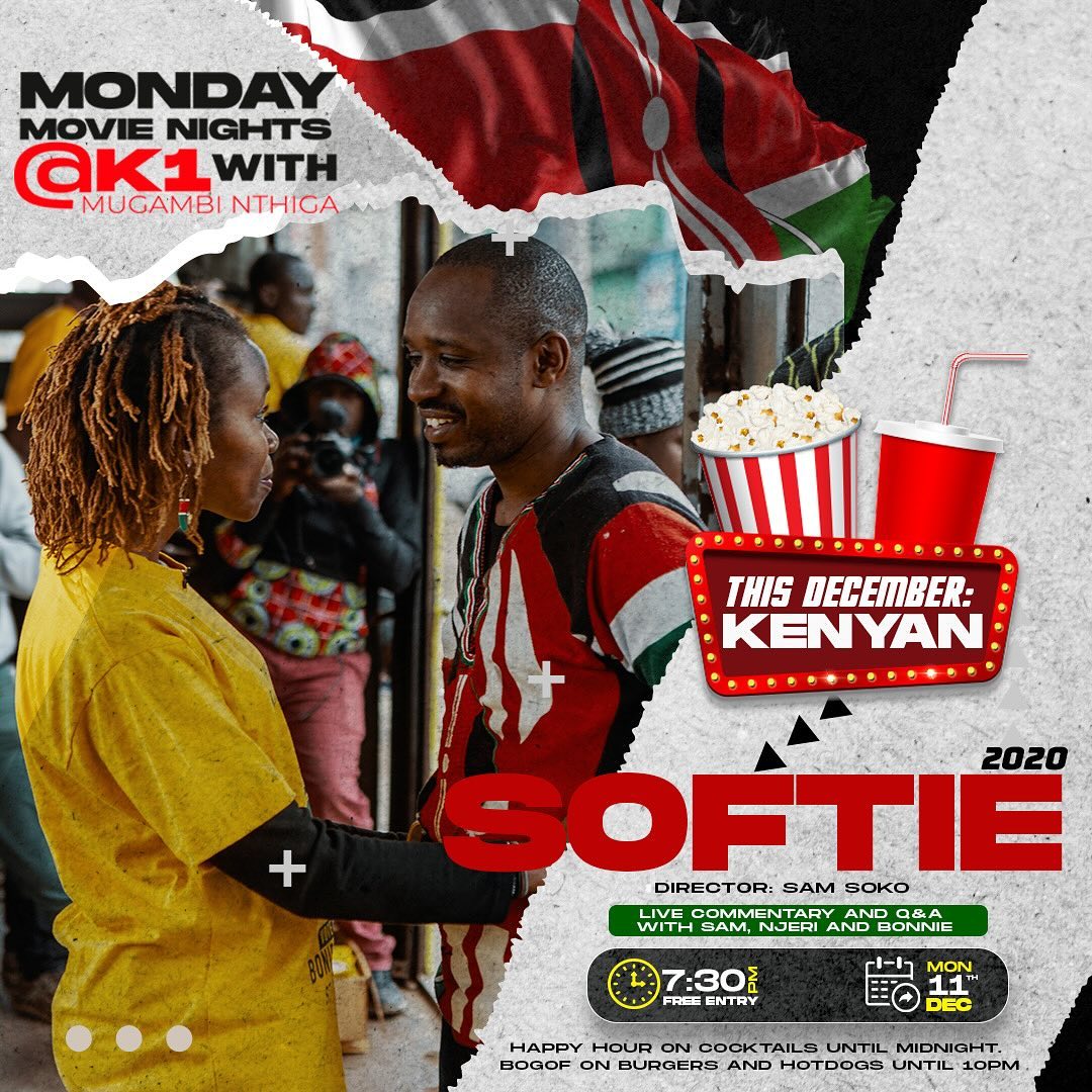 😃We're back guys!!! Courtesy of the awesome team at @k1klubhouse and @itsmugambi, @#SoftieTheFilm will be screening at K1 followed by a QnA with @bonifacemwangi, @njerikan and the film Director, @sokosam.. Save the date 🗓️Monday 11th Dec 🕢7:30pm 🎟️FREE ENTRY #ChangeNiSisi ✊🏾