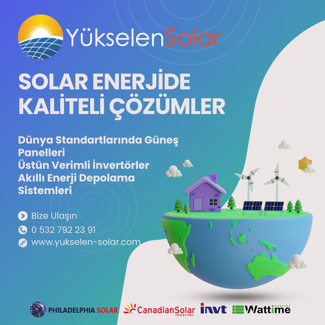 Solar Enerjide Kaliteli Çözümler.

Ürünlerimiz hakkında ayrıntılı bilgi için web sitemizi ziyaret edebilir veya bizleri arayabilirsiniz.

yukselen-solar.com
+90 532 792 23 91
+90 246 232 54 31

#solarenergy #güneşenerjisi #güneşpaneli #philadelphiasolar #inverter #wattime