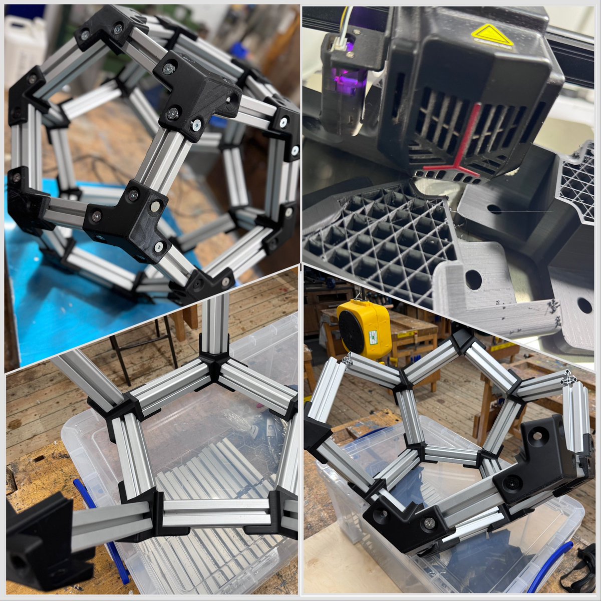 DesignBradfield's tweet image. Check out the progress of one of our epic #IBDESIGN student Eliza, making a dodecahedron from @mbsitem line 8 profile and her custom designed lugs from @Formfutura ApolloX filament. Watch this space as the project nears completion. @iborganization #design #MondayMotivation