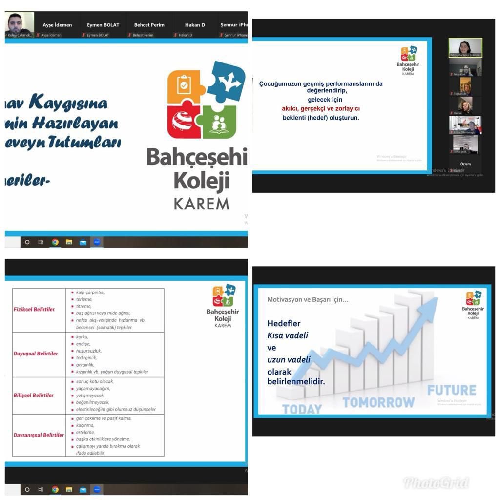 Ortaokul Karem Rehberlik çalışmaları kapsamında 5,6 ve 7. Sınıf velilerimize online olarak “Sınav Kaygısına Zemin Hazırlayan Ebeveyn Tutumları” adlı veli seminerimiz yapıldı .