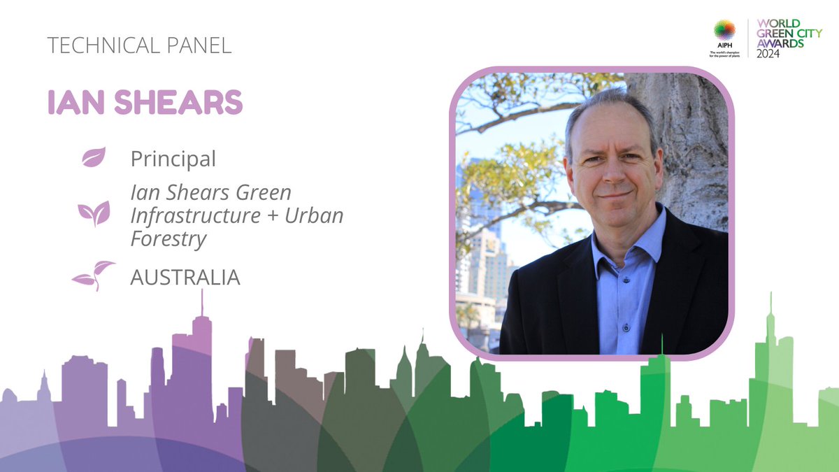 AIPHGreenCity's tweet photo. 🟢Meet the #TechnicalPanel for the @AIPHGlobal #WorldGreenCityAwards 2024🟢
We're delighted to have Ian Shears on the Panel: one of Australia’s top experts in #UrbanLandscapes. Ian currently advises governments on the policy & practice of urban greening
https://t.co/BzRC0o7roR https://t.co/QEvWSOIOZH