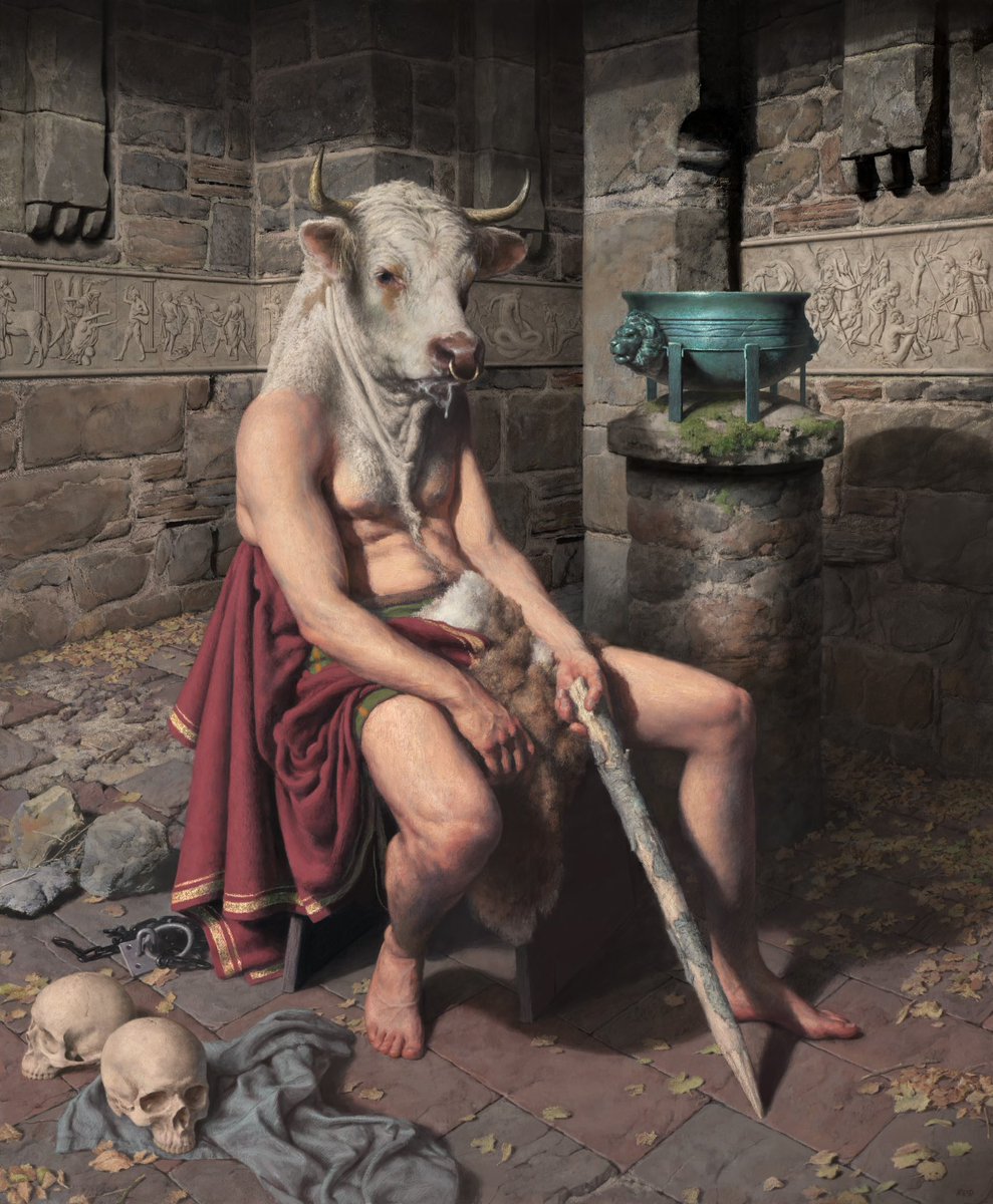 Minotaur_Man's tweet photo. GM!! ‘Asterion, the Minotaur’. Digital painting. https://t.co/GFJV631RdJ