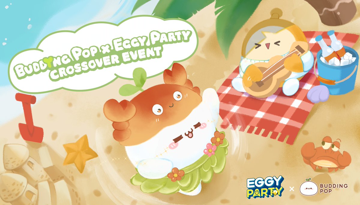 eggypartyglobal's tweet photo. Aloha Eggies! 🌞

Grab those sunnies because the ultimate beach party is about to kick off! Join the Eggy Party × Budding Pop Crossover on December 8th! 🏖️

lively and cute Budding Pop grooving on Eggy Island. We're all set to sing and cruise together! 🏝️

#EggyParty #BuddingPop https://t.co/PZXfxCgwSE