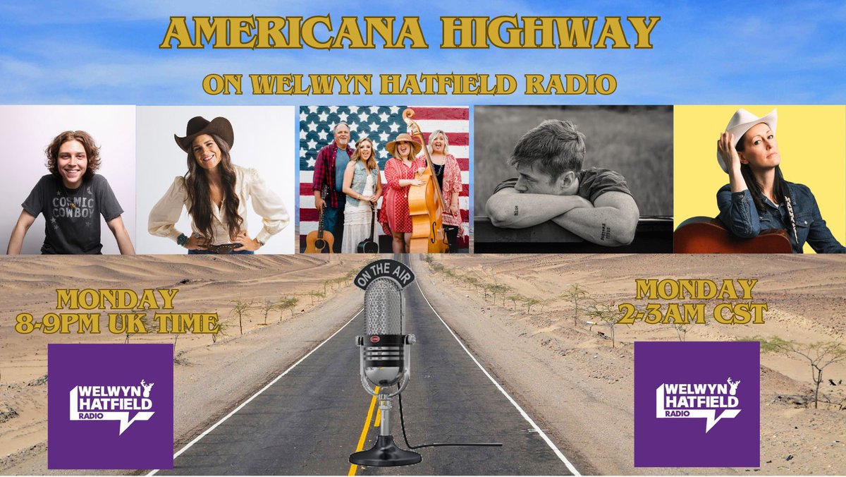 Another week another trip down the Americana Highway featuring @danieljdonato @summerdeanmusic @MammaCoal @josiahandthe @ax_williams & more. 8pm UK 2pm CST @welhatradio welwynhatfieldradio.com 🤠