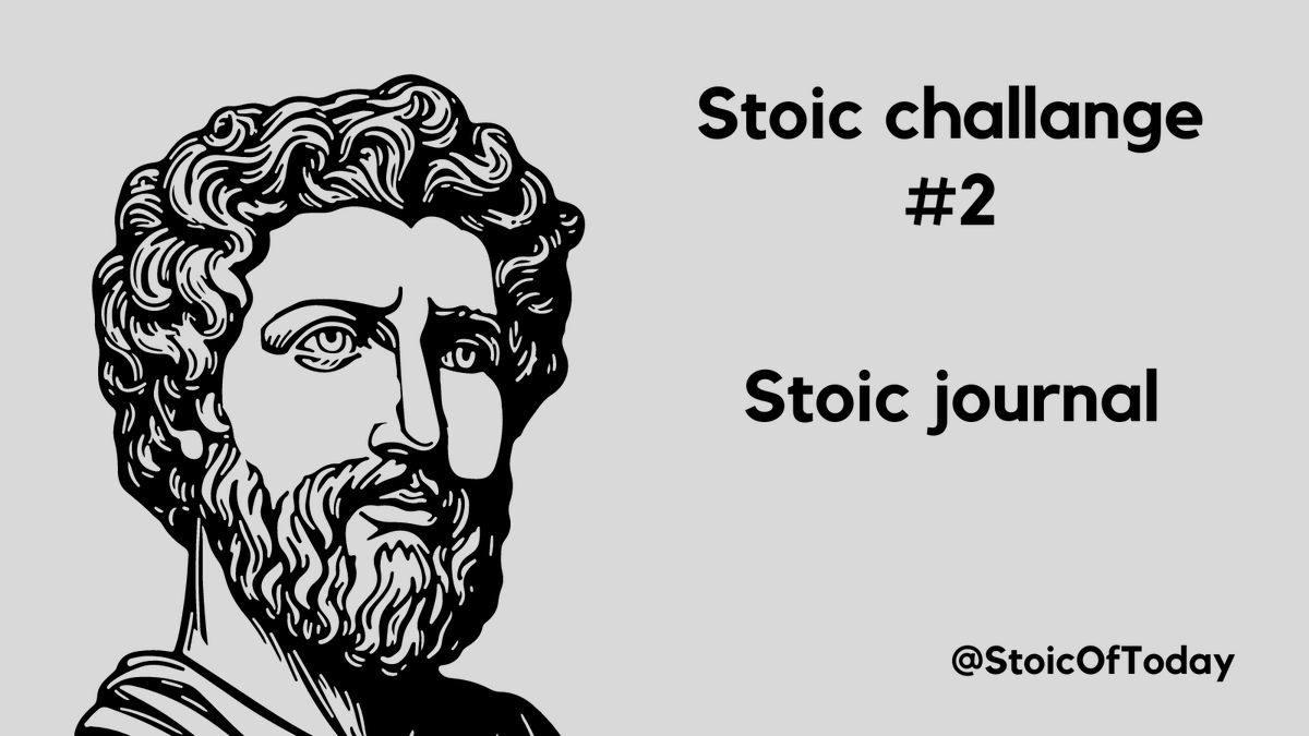 Stoic Challenge: # 2

Reflect on your day with a Stoic journal. What went well? What could be improved?

#StoicReflection #MindfulJournaling

1/4