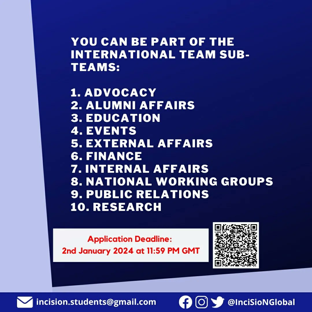 🌍 Join us in shaping the future of #globalsurgery! 🚀 InciSioN is calling for passionate individuals committed to making a difference!

✨ Apply now at docs.google.com/forms/d/e/1FAI… 📩 

Deadline: Jan 2, 2024, 11:59 pm GMT. 

#TheFutureOfTheOR #SoMe4Surgery #InciSIoN #IT2023