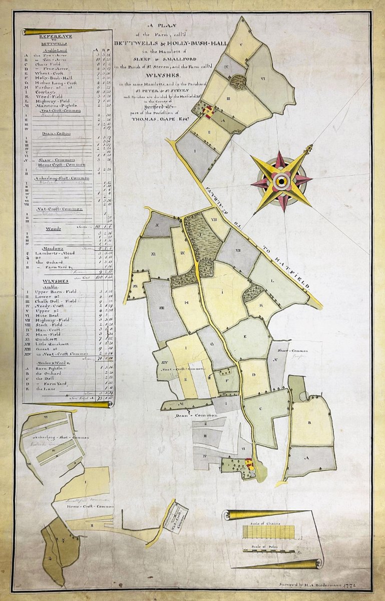 For Day 4 of our HALS advent calendar and #MapMonday combined we have a beautiful 1772 map of Bettwells and HOLLY-Bush-Hall!