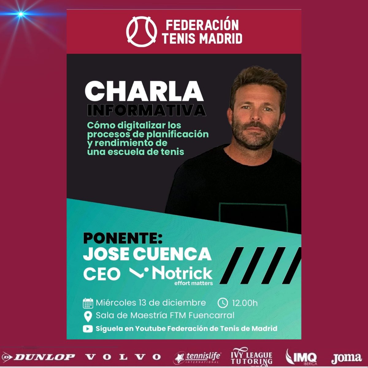 fedetenismadrid's tweet photo. 🚧𝗖𝗛𝗔𝗥𝗟𝗔 𝗜𝗡𝗙𝗢𝗥𝗠𝗔𝗧𝗜𝗩𝗔 🚧
¿Quieres saber como digitalizar los procesos de planificación y rendimiento de una escuela de tenis?
Te esperamos! 🤗
#apredner #charla #informacion #tenis #madrid #comunidad #notrick #docencia #conocimiento https://t.co/k6wyfIdBEM