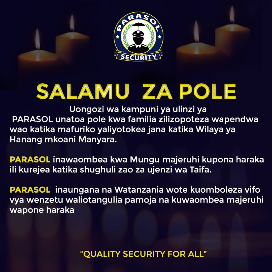 Parasol_tz's tweet photo. SALAMU ZA POLE https://t.co/QrmiBAExCI