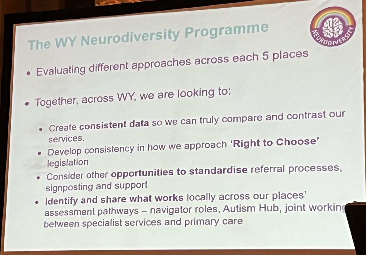 #NDSummit @ali_kenyon and Dr Emma Pearce talking through the @WYpartnership approach to addressing issues with #neurodiversity services and the challenges too