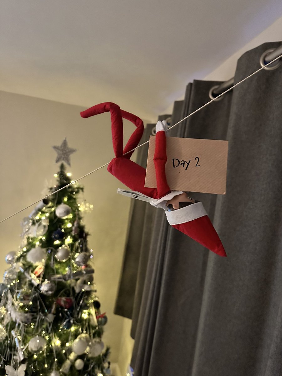 JenWebb7's tweet photo. Our elf on the shelf so far! https://t.co/Acc5AL5HG3