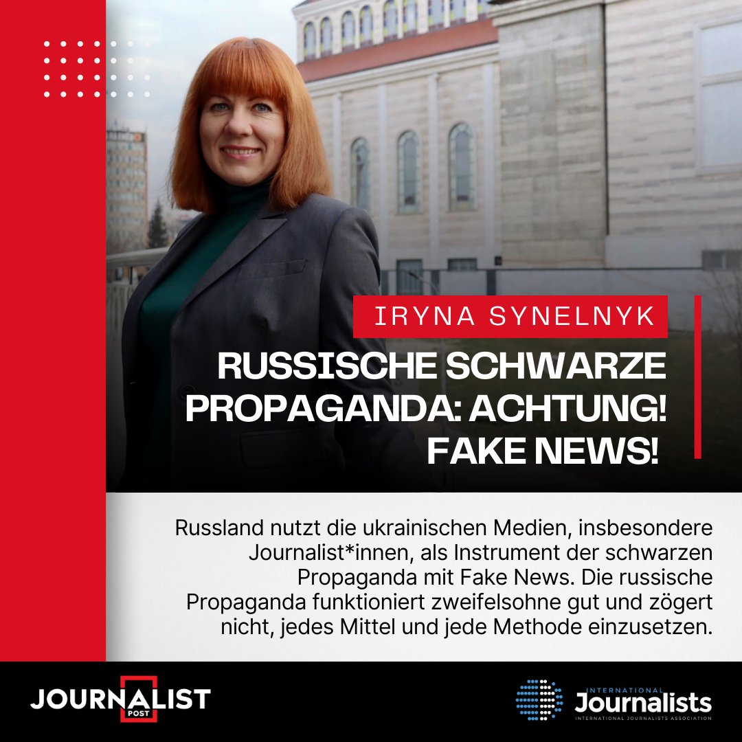 #Ukraine: Die Journalistin Iryna Synelnyk erklärt uns, wie Russland durch gezielte Fake News und Instrumentalisierung ukrainischer Medien eine schwarze Propaganda betreibt. Sie können den ganzen Artikel in der neuen Ausgabe der @journalist_post lesen: tinyurl.com/3a8z7vsz