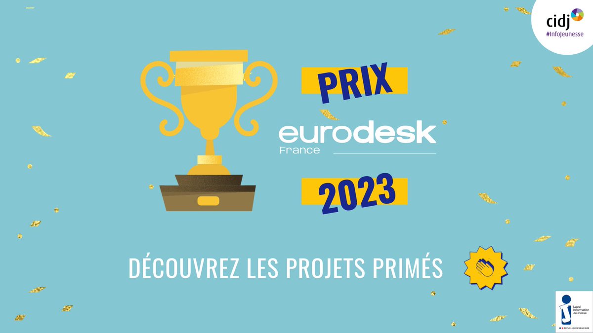 🏆 Les 𝗣𝗿𝗶𝘅 <a href="/EurodeskFR/">Eurodesk France</a> récompensent les projets inspirants du réseau IJ #𝗘𝘂𝗿𝗼𝗱𝗲𝘀𝗸𝗙𝗥 destinés à promouvoir la mobilité des jeunes à l'étranger 🌎 

💡 <a href="/crijaura/">Info-Jeunes Auvergne-Rhône-Alpes</a> - 🎲 @crijtoulouse - ✏ <a href="/ijlorient/">Info Jeunes Lorient</a> - 🙋 IJ <a href="/Bourg_en_Bresse/">#BourgenBresse</a> - ❤ Cap à cité 

➡ bit.ly/PrixEurodeskFR…