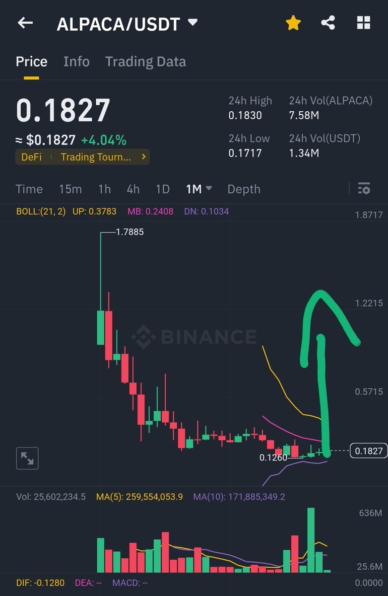 The future pair is pending on $Alpaca
Pumping is pending from 83 weeks
#Alpaca
#Defi
#futures pair