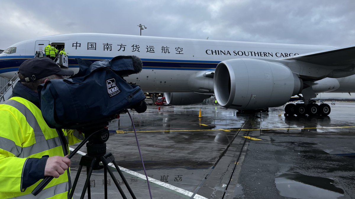 At Edinburgh airport waiting for the pandas to leave for BBC News