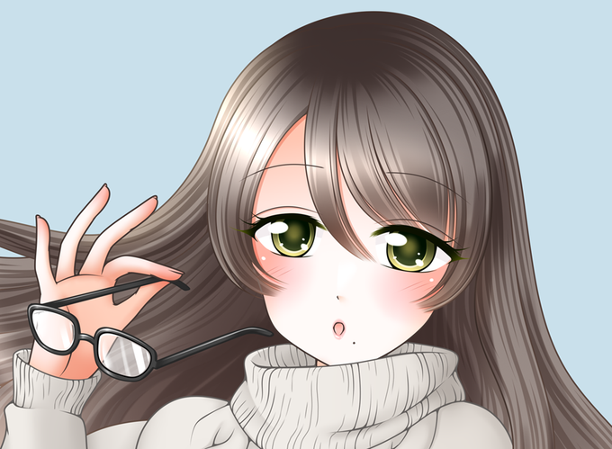 「brown hair turtleneck sweater」 illustration images(Latest)｜5pages