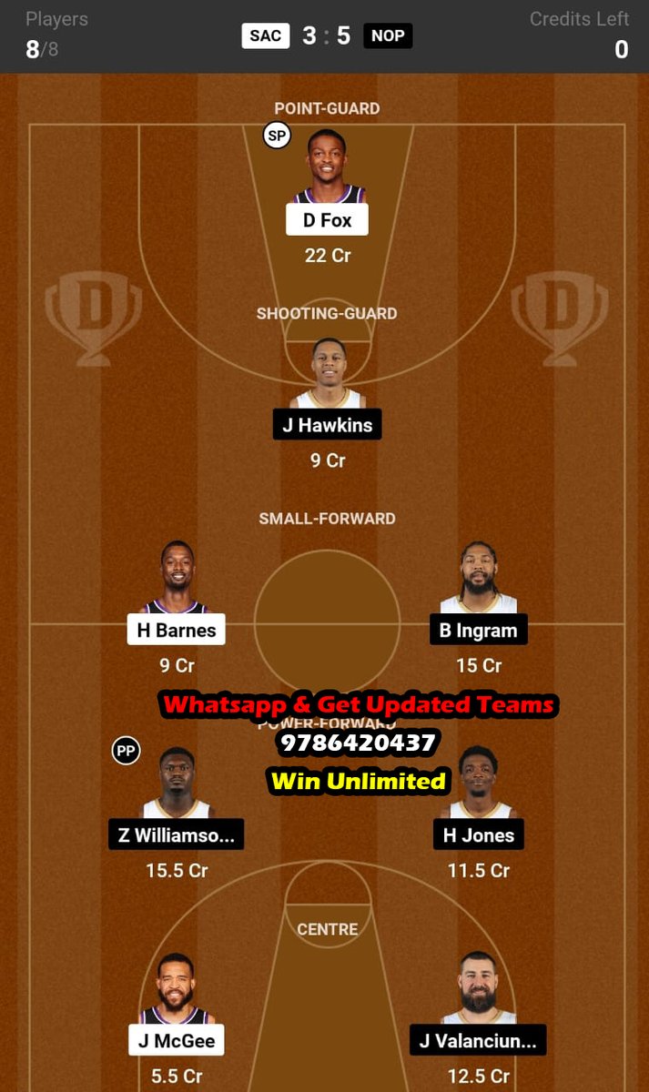 Get Updated Team & Stats: expertsprimeteam.com/prime-app/

Be Active in our app to get SAC vs NOP Updated Dream11 Team For SL + GL.

Read Full Preview: expertsprimeteam.com/sac-vs-nop-dre…

#SACvsNOP #Dream11 #NBA
