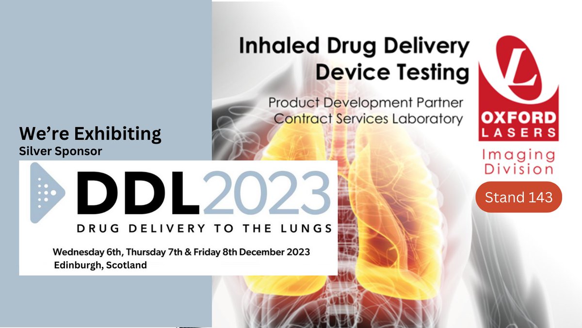 Visit our stand 143 at DDL 2023 (6-8 Dec) in Edinburgh. We provide advanced imaging techniques to analyse the dynamic performance of inhalers for optimisation of product and process development. See you in Scotland and find out more! 🏴󠁧󠁢󠁳󠁣󠁴󠁿