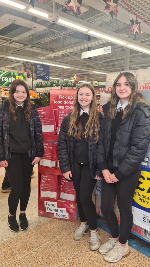 BanffAcademyBXA's tweet photo. Our young people volunteered to assist River Church Banff Foodbank collecting and packing items generously donated by our local community at Banff @Tesco. #citizenship #promotingkindness https://t.co/aZVlSnUNUL