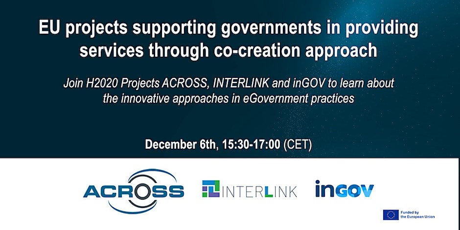 🖥️ Join #Horizon2020 Projects <a href="/AcrossH2020/">ACROSS Project</a>, INTERLINK Project and <a href="/inGOV_project/">inGOV</a> joint online webinar to learn about the use of co-creation approach in e-Government practices! 

Secure your spot by registering for this event: lnkd.in/g9nw-P-3