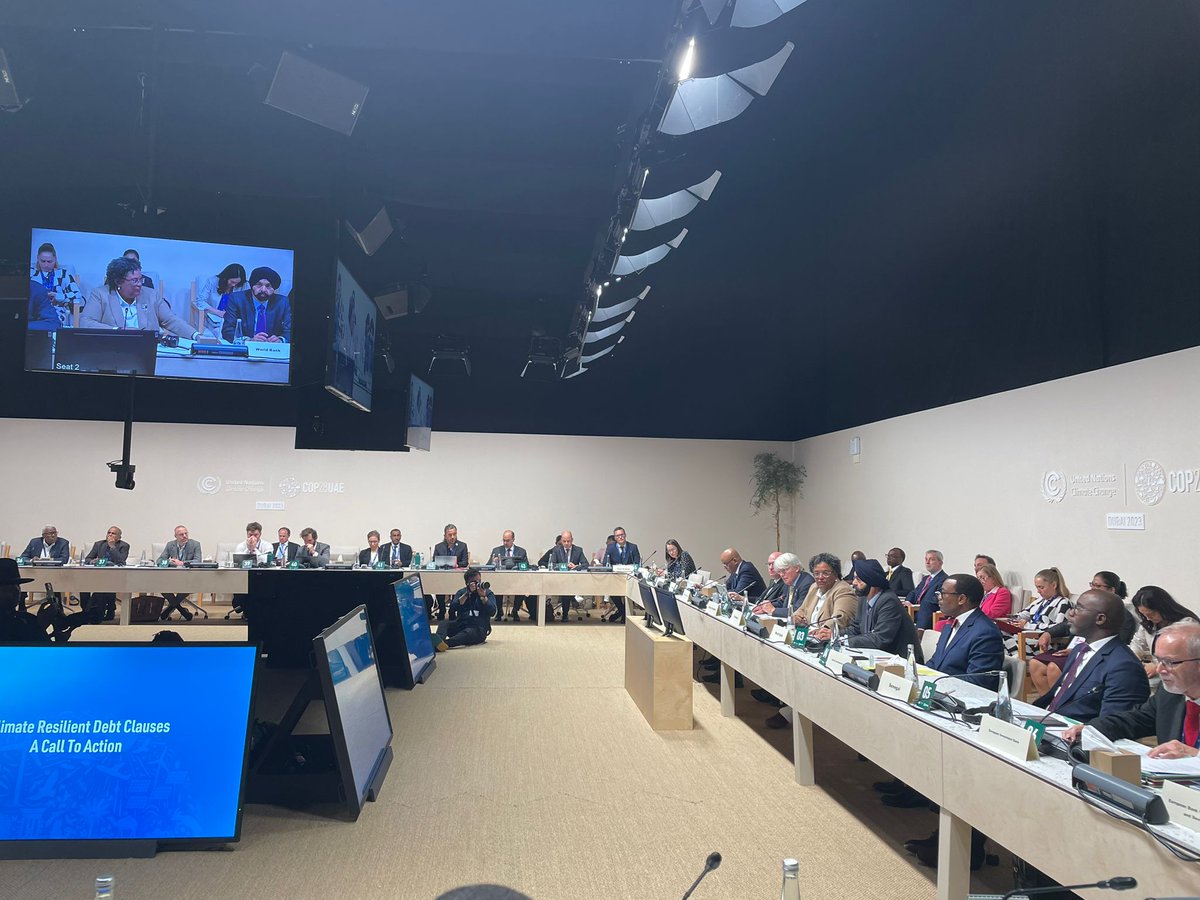 COP28 UAE (@cop28_uae) on Twitter photo JUST IN: At COP28, UK, France, <a href="/WorldBank/">World Bank</a> , <a href="/AfDB_Group/">African Development Bank Group</a>, <a href="/EBRD/">The EBRD</a>, and <a href="/the_IDB/">Inter-American Development Bank</a> have just announced they will expand the use of climate resilient debt clauses in their lending, which pause debt when countries are hit by natural disasters.
UK has announced the first ever climate JUST IN: At COP28, UK, France, <a href="/WorldBank/">World Bank</a> , <a href="/AfDB_Group/">African Development Bank Group</a>, <a href="/EBRD/">The EBRD</a>, and <a href="/the_IDB/">Inter-American Development Bank</a> have just announced they will expand the use of climate resilient debt clauses in their lending, which pause debt when countries are hit by natural disasters.
UK has announced the first ever climate