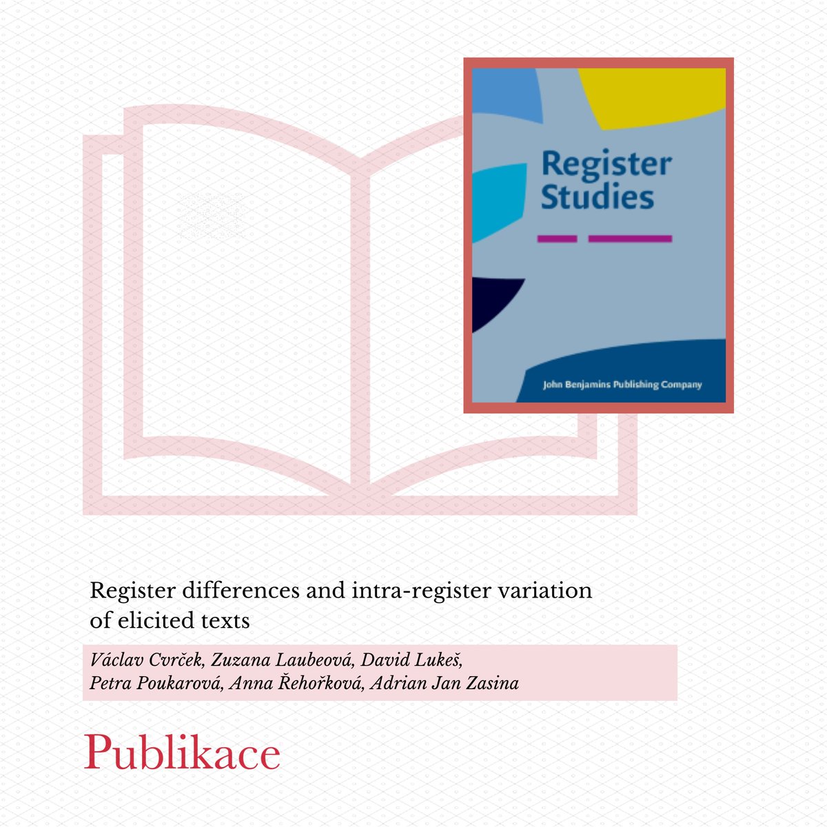 Lingvistické studie využívají texty, které produkují účastníci výzkumu na základě předem daného scénáře. Jak zkoumat funkční jazykové rozdíly mezi texty, které vytvořili stejní lidé na základě různých zadání? Zkoumá tým <a href="/CvrcekV/">Václav Cvrček</a> v <a href="/RegisterStudies/">Register Studies</a>. ✏️  jbe-platform.com/content/journa….
