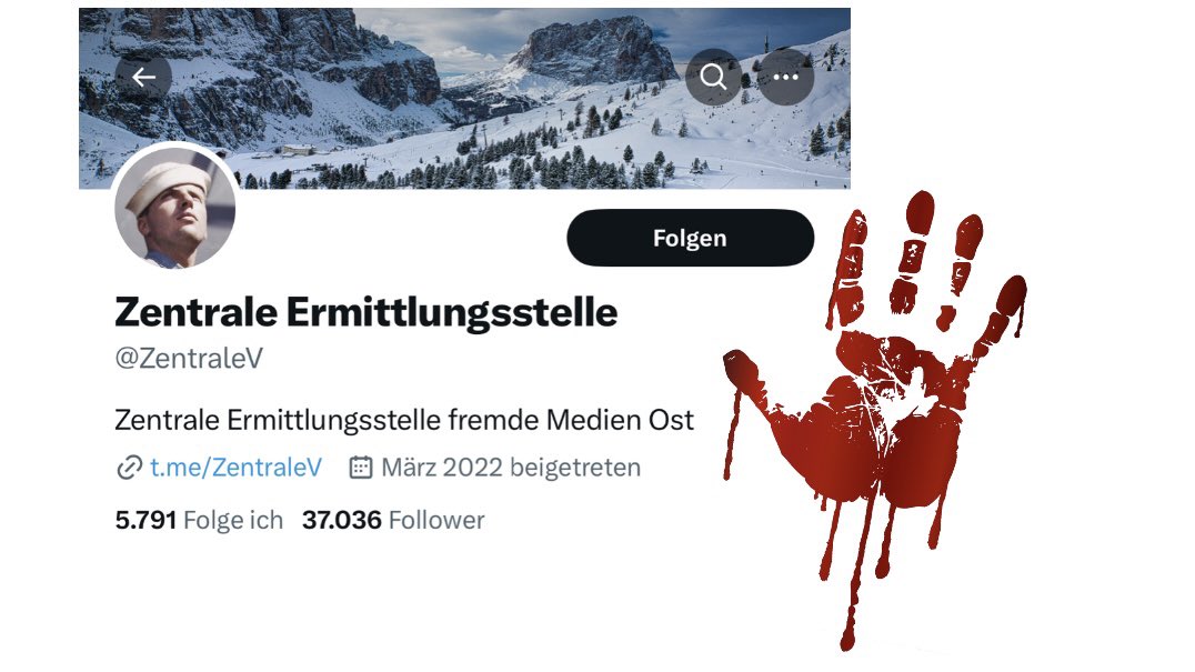 Stoppt diesen Account! <a href="/ZentraleV/">Zentrale Ermittlungsstelle</a> ist randvoll mit russischer Kriegsverbrecher-Propaganda.