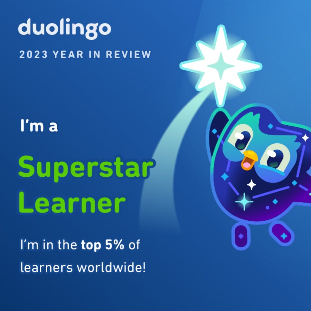 I’m a Superstar Learner! What’s your Duolingo learner style? #Duolingo365