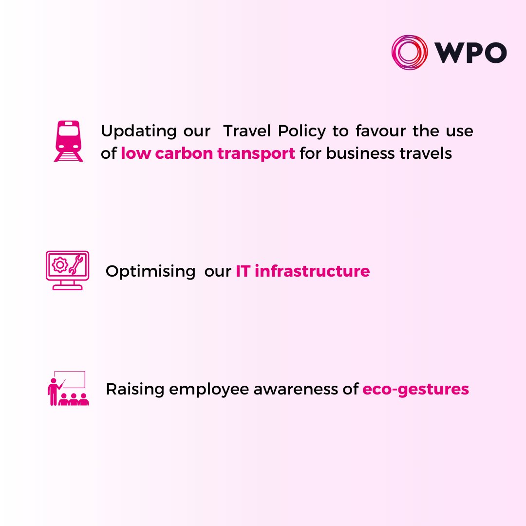 On the occasion of the World Climate Day, find below the major actions taken by <a href="/WPO_EU/">WPO</a> to reduce its carbon footprint.

#WorldClimateDay #CarbonFootprint