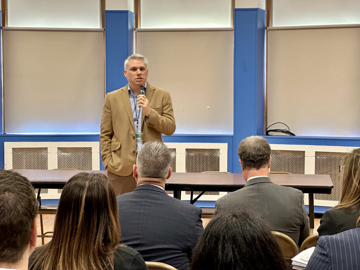 Nassau County superintendents and school district leaders learn how an amendment to New York's Workplace Violence Prevention Law will impact districts starting in January 2024 from Matthew Setteducati, Supervising Safety & Health Inspector for the New York Department of Labor.