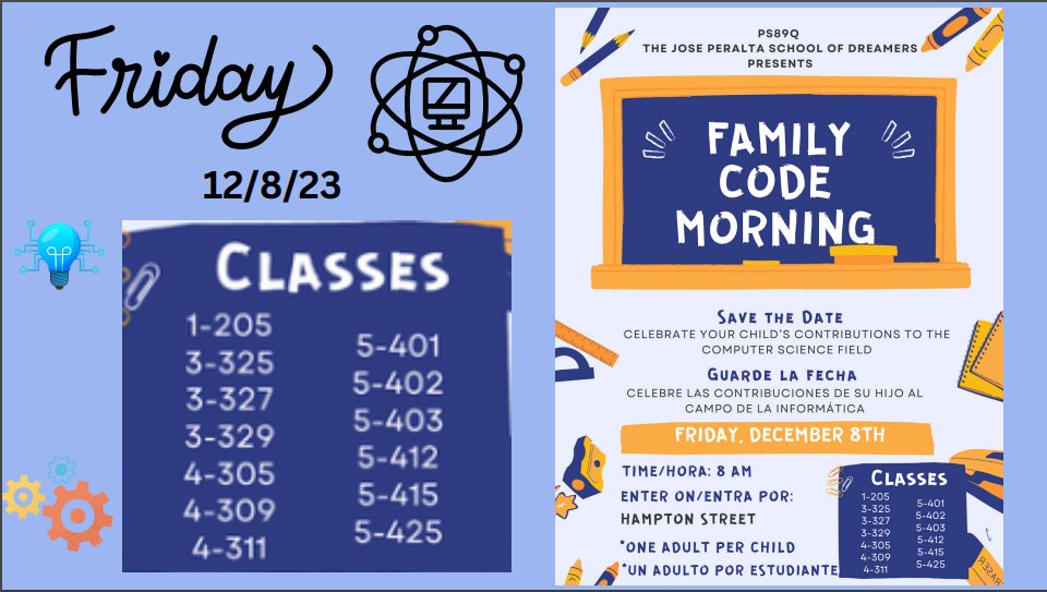This week is Computer Science Week! Here is the schedule for the week.