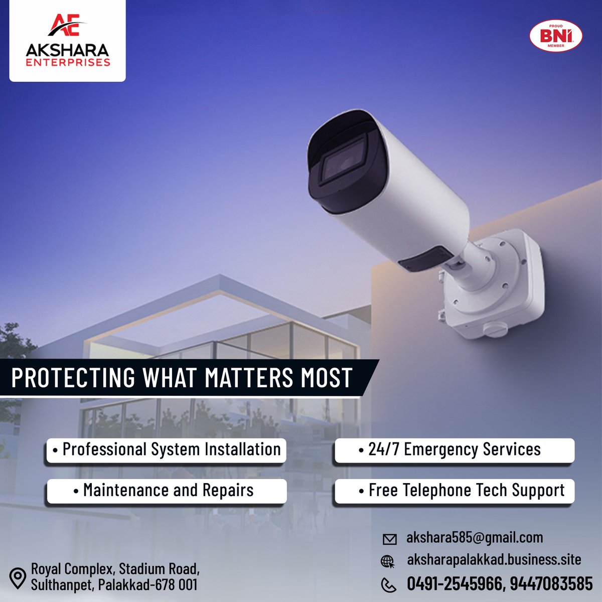 Aksharapkd's tweet image. Secure today, safer tomorrow! Our CCTV solutions are tailored to fit your needs.

Royal Complex, Opposite Municipal Stadium Coimbatore Road 
Sultanpet, Palghat
+91 94470 83585
akshara585@gmail.com
aksharapalakkad.business.site

#ProtectedPremises #360Security #DefendWithCCTV #trusty