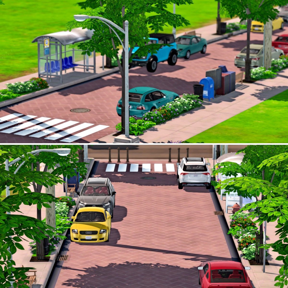 pwuppyxox's tweet image. working on this lil area in newcrest and it’s coming out so cute actually &amp;lt;333

#Sims4 #showmeyourbuilds