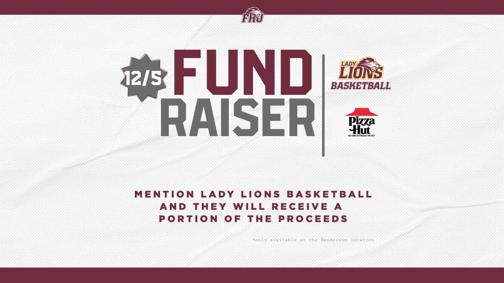 Please help Lady Lion basketball by ordering from our local Pizza Hut on 12/5. 
Make sure to mention Lady Lions basketball as you order.
 Can be carry-out or delivery as well as dine-in.