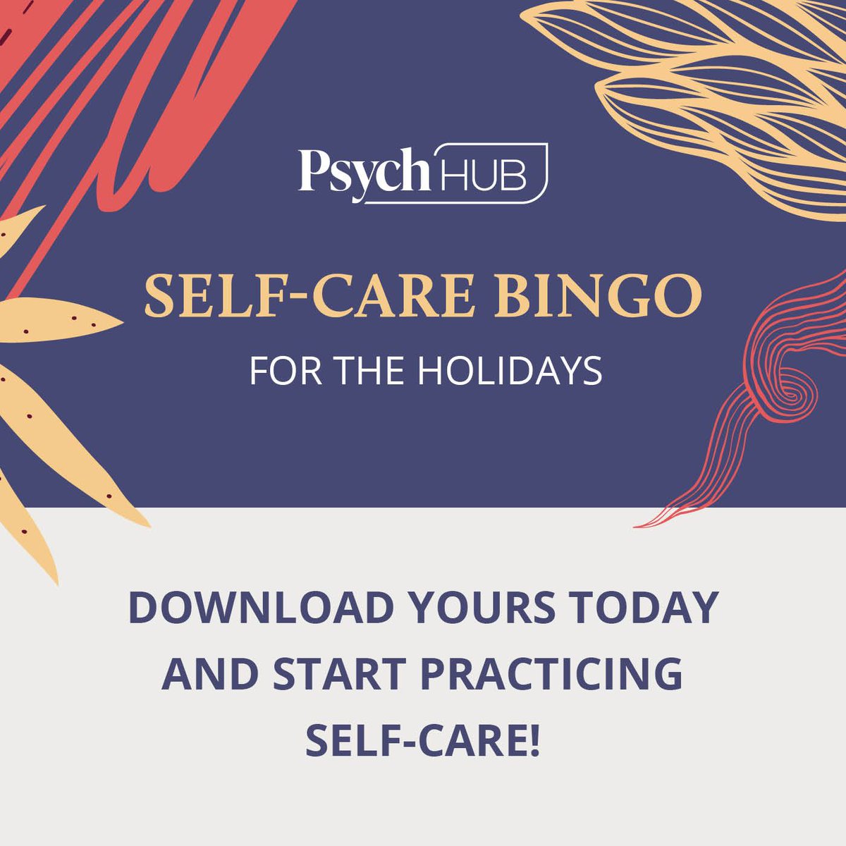 'Tis the season for taking care of your mental health! With our free self-care bingo, you can get inspiration for incorporating small, mindful acts into your daily routine. Download the bingo card now and start prioritizing your mental health. bit.ly/3T5IA7a