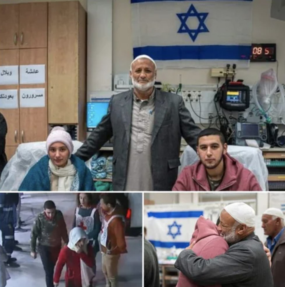 askdani__real's tweet photo. Let's confuse some progressive college students:

Two of the hostages Hamas kidnapped on October 7th were Aisha & Bilal, brother & sister, Muslims.
A few days ago, Israel has released 6 convicted Palestinians in order to get these two *Muslim* hostages back home.

Welcome back, Aisha & Bilal ❤️