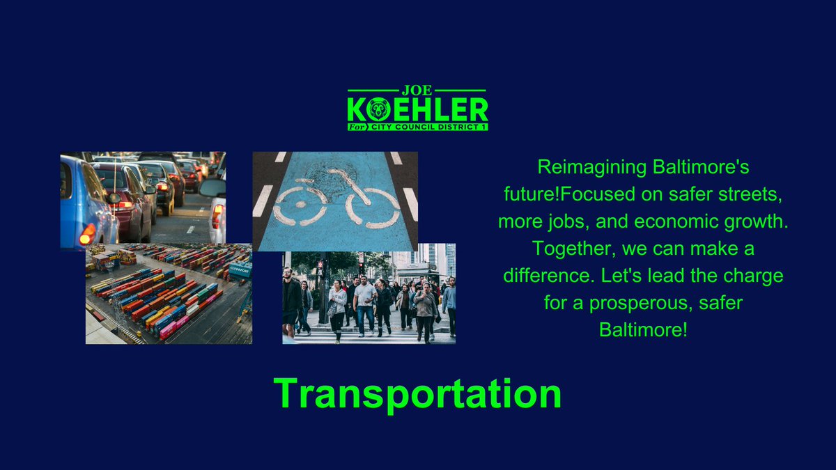 Koehler4Council's tweet photo. 🚨 Enhancing #Baltimore's transportation! Working on: ✅ Synchronized traffic lights &amp; speed cameras ✅ State Trooper Barracks for better enforcement ✅ Revamped mass transit with more direct routes 🚦Join us in building a city that moves efficiently and safely! https://t.co/kQfRKKrDq5