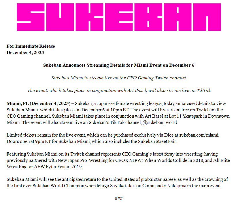 Sukeban Miami will stream live Wednesday on the @CEOGaming Twitch channel - twitch.tv/ceogaming