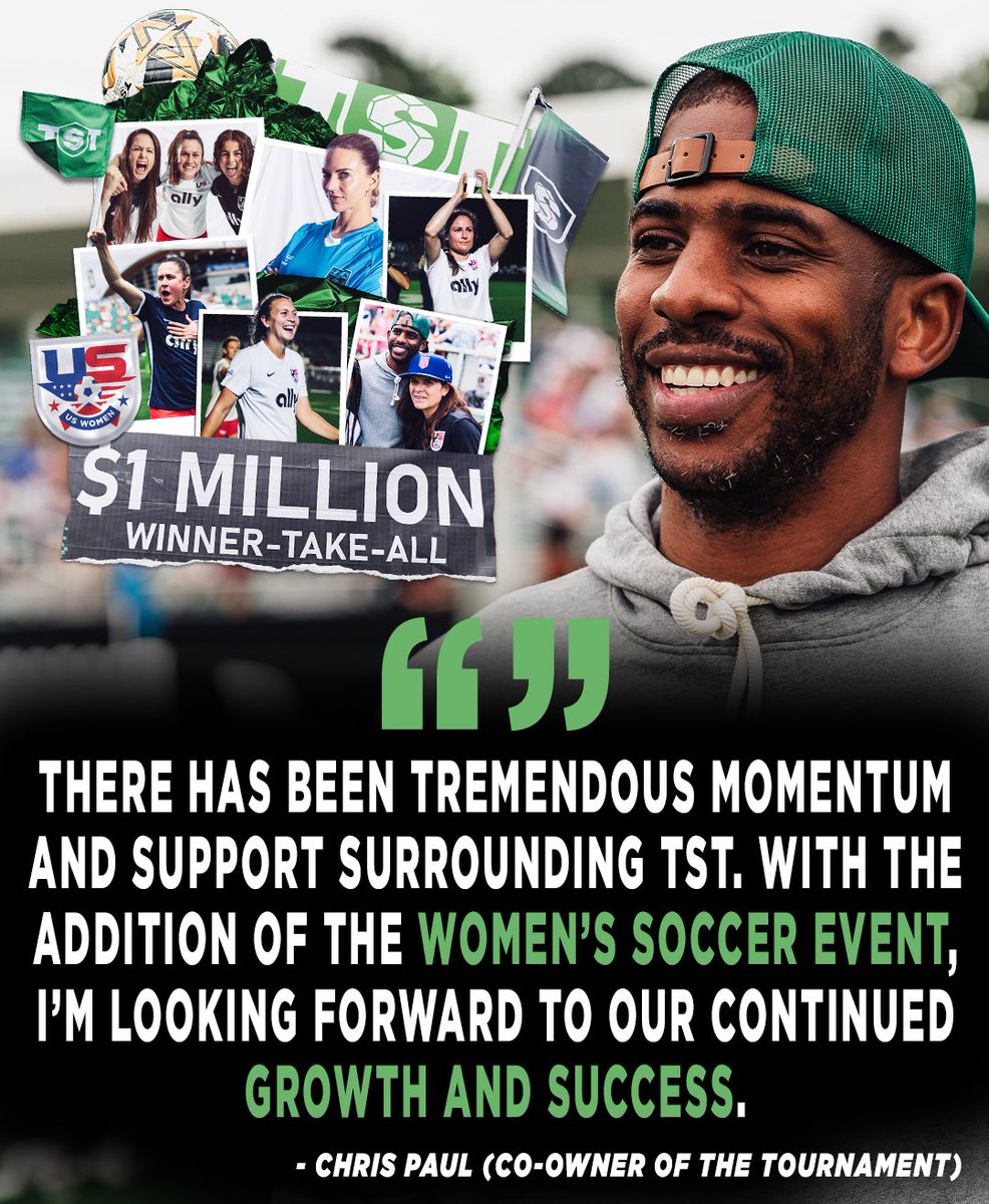 In 2024, for the first time ever, we will have three $1,000,000 events‼️ Here’s what Co-Owner of “The Tournament”, @CP3, had to say about the addition of the Women’s $1M Soccer Tournament: