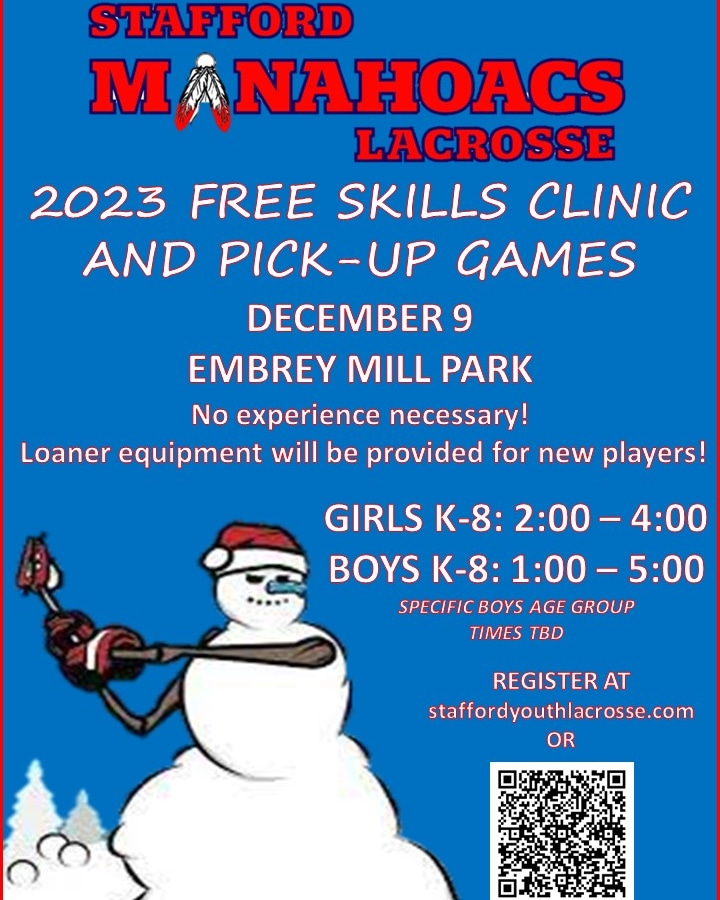 slalacrosse's tweet photo. 6 days until our free winter clinic! Register online at https://t.co/h3Z92wKOxS 

If you have any questions, please email us at stafford.lacrosse@gmail.com https://t.co/9gJobKxrFO