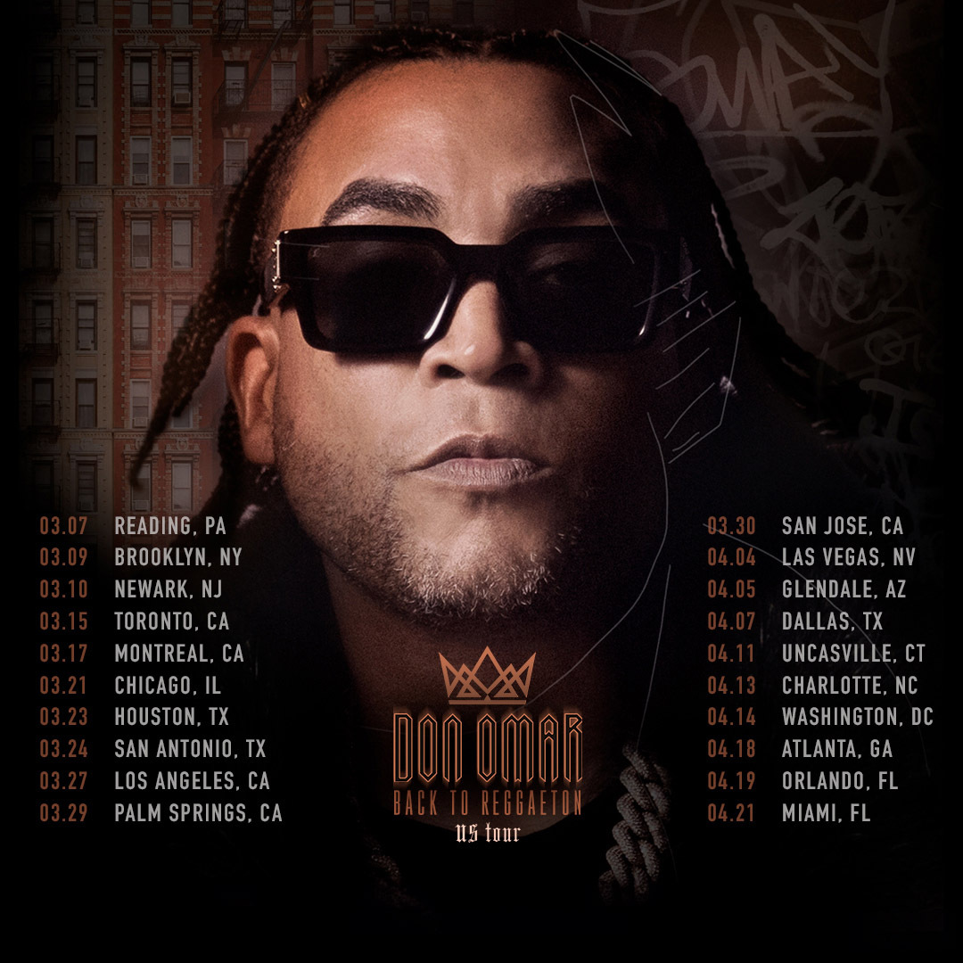 Ticketmaster's tweet photo. La leyenda has returned! Don’t miss @DonOmar when he hits the road for the “BACK TO REGGAETON” TOUR this spring! And make your experience more unforgettable with a VIP package. 

Presales begin 12/7 - set a reminder now to get a text alert when tickets are available. #BackToReggaeton https://t.co/ZR1nRhIgVh