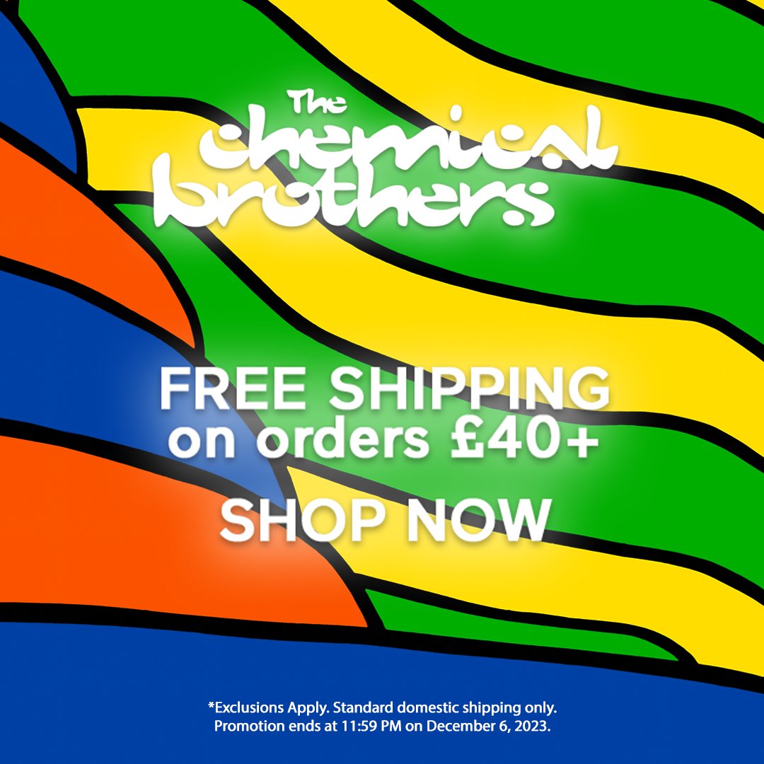 ChemBros's tweet image. Additionally - there’s also currently free shipping for orders over £40+ until the 6th December. merch.thechemicalbrothers.com #TheChemicalBrothers #pausedincosmicreflection