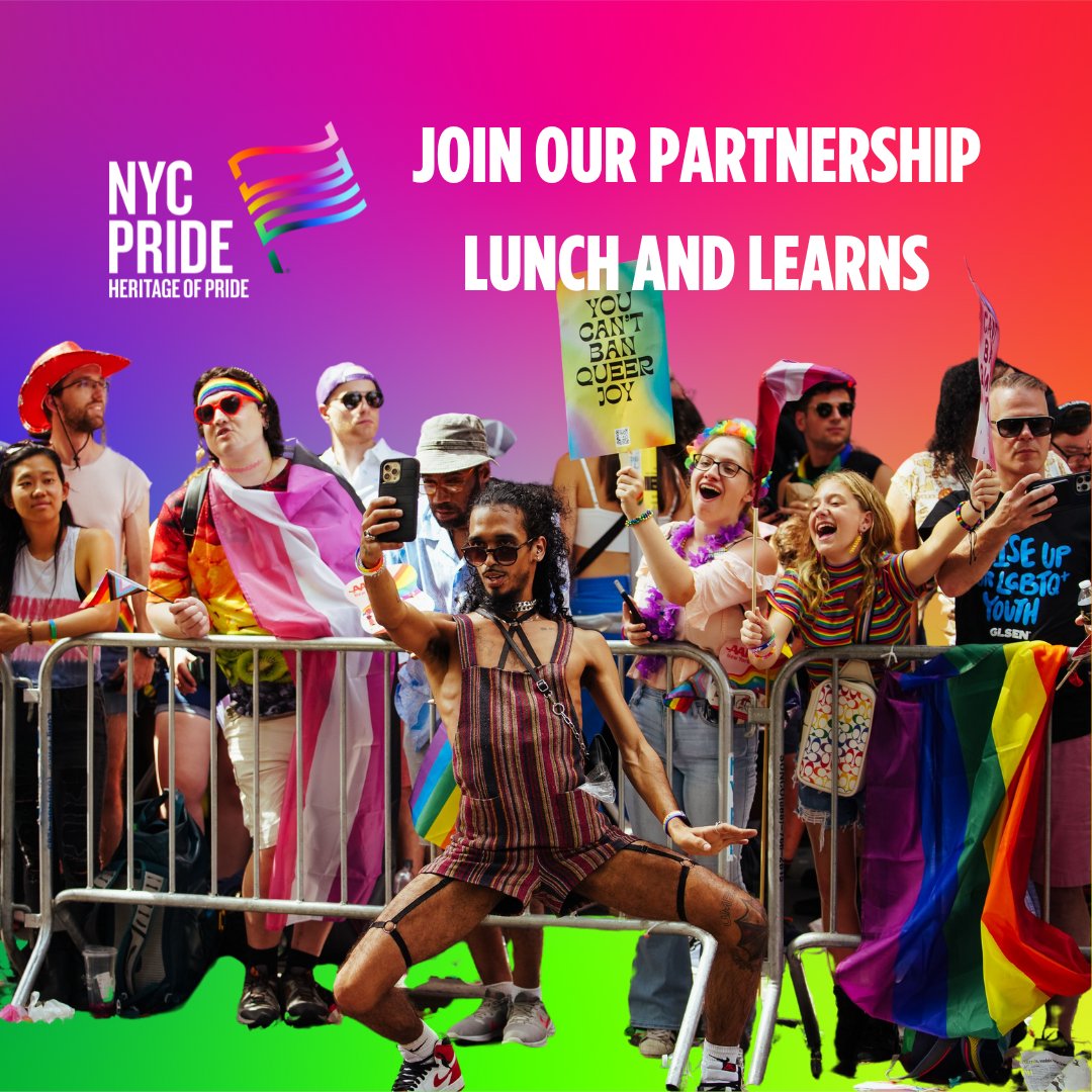 🌈 Exciting update! Join us on Dec. 6 at 12 PM EST for a dynamic #LunchAndLearn Zoom session! 🌟 Dive into the details of NYC Pride's 2024 events, exclusive partnership opportunities & amazing benefits. 🎉 Reserve your spot now at bit.ly/NYCPrideLunchA…! #NYCPride