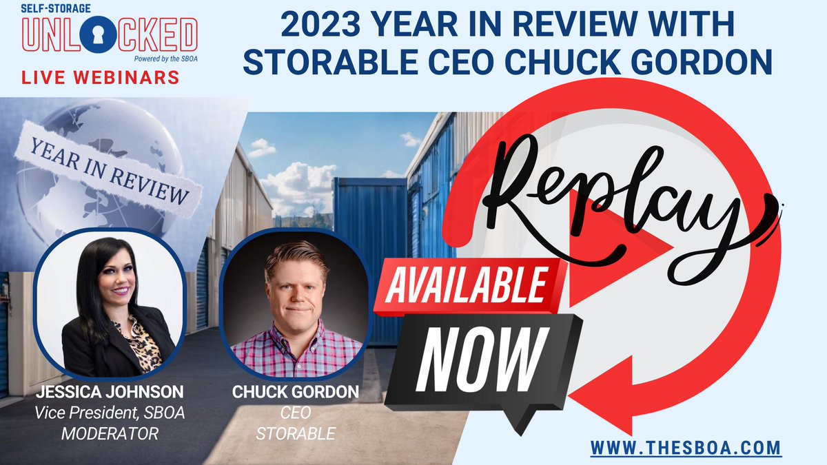thesboa's tweet photo. #INCASEYOUMISSEDIT the replay is ready for #SBOA π #SELFSTORAGEUNLOCKED: 2023 Year in Review
Watch the replay now and don't forget to subscribe to our YouTube channel! https://t.co/57qfxPcGK1
#SELFSTORAGE https://t.co/UUbDSbMq8y