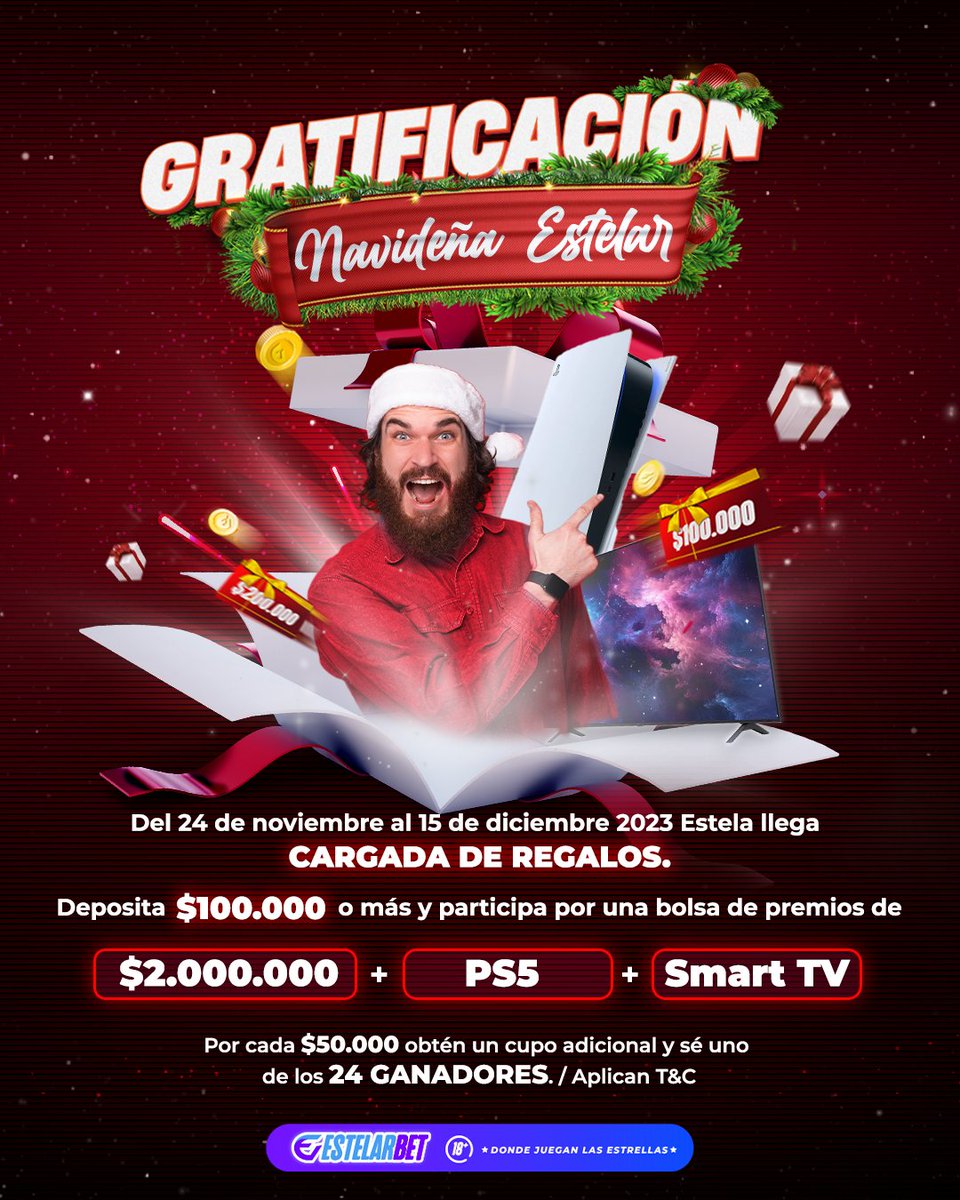 EstelarBet's tweet photo. ¡Recordar el tío pascuero, tiene tremendo regalo para esta navidad!🎄
#Navidad #pascuero #estelar https://t.co/IOy7imNOid