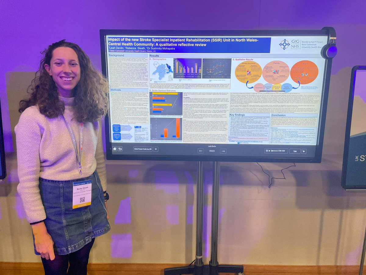 Great seeing our eposter at <a href="/UKStrokeForum/">UK Stroke Forum</a> showing the impact of our new Stroke Specific Inpatient Rehab in Central North Wales <a href="/BetsiCadwaladr/">Betsi Cadwaladr</a>. Findings include improved cognitve &amp; mobiltiy scores on D/C outcome measures and great stroke survivor, family and staff satisfaction.